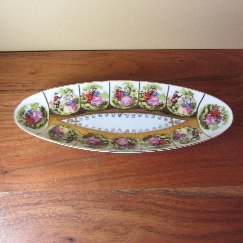 royal vienna porcelain fragonard trinket vintage relish dish (W4722)